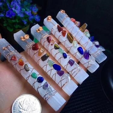Raw Selenite Chakra Healing Wand-Your Soul Place